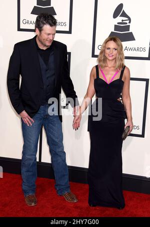 8. Februar 2015 Los Angeles, Ca. Blake Shelton und Miranda Lambert 57. jährliche GRAMMY Awards im Staples Center Stockfoto