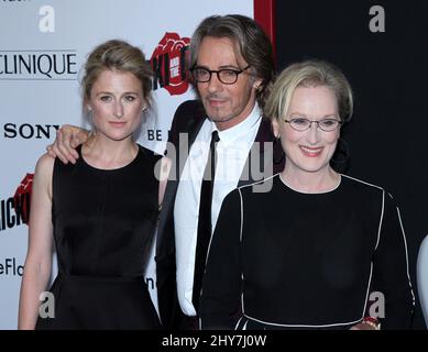 Mamie Gummer, Rick Springfield und Meryl Streep kommen zur New Yorker Premiere „Ricki and the Flash“, die am 3. August 2015 im AMC Lincoln Square Theater stattfand. Stockfoto