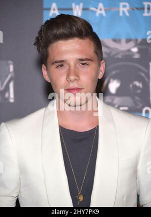 Brooklyn Beckham kommt auf dem roten Teppich bei den MTV Video Music Awards 2015 im Microsoft Theater, Los Angeles. Stockfoto