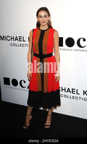 Camilla Belle nimmt an Michael Kors Teil und präsentiert das Distinguished Women in the Arts Lunch des Museums für zeitgenössische Kunst im Beverly Wilshire Hotel in Los Angeles, USA. Stockfoto