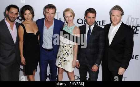 Patrick Sabongui, Cristina Rosato, Dennis Quaid, Kate Bosworth, Christian Cooke, Cary Elwes bei der Premiere von „The Art of More“ in den Sony Pictures Studios in Los Angeles, USA. Stockfoto