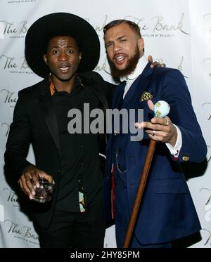 Jidenna und Roman GianArthur (links) vor seinem Debüt im Bank Nightclub, Bellagio Resort & Casino, Las Vegas Stockfoto