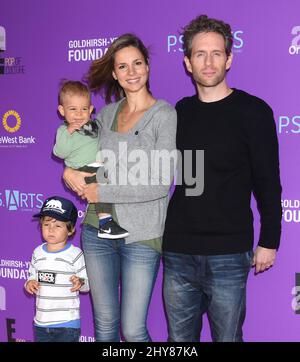 Glenn Howerton, Jill Latiano, Miles Howerton P.S. ARTS presents Express Yourself 2015, veranstaltet im Barker Hanger am Santa Monica Airport Stockfoto