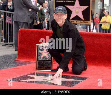 Ron Howard nimmt an der Zeremonie zu Ehren von Ron Howard mit seinem 2.-Sterne-Stern auf dem Hollywood Walk of Fame Teil Stockfoto