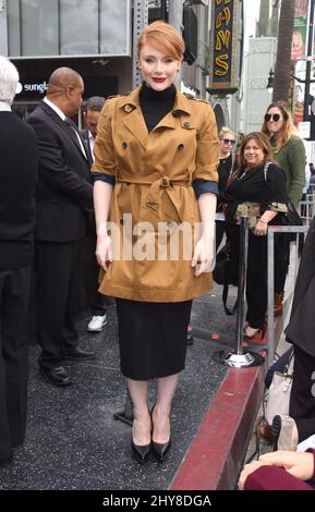 Bryce Dallas Howard nimmt an der Zeremonie zu Ehren von Ron Howard mit seinem 2.-Sterne-Stern auf dem Hollywood Walk of Fame Teil Stockfoto