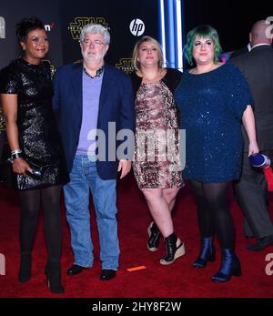 George Lucas bei der Premiere von Star Wars: The Force Awakens Stockfoto