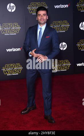 Oscar Isaac bei der Premiere von Star Wars: The Force Awakens Stockfoto