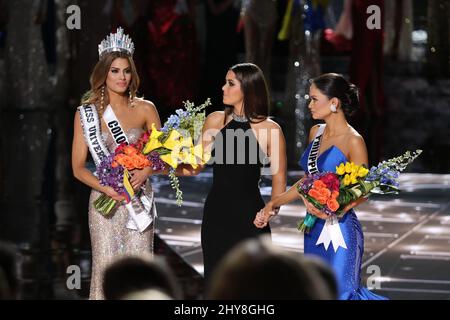 Miss Colombia, Ariadna Gutierrez-Arevalo, Paulina Vega, Miss Universe 2014, Miss Philippinen, Pia Alonzo Wurtzbach während der 2015 MISS UNIVERSE Pageant, Planet Hollywood Resort & Casino Stockfoto