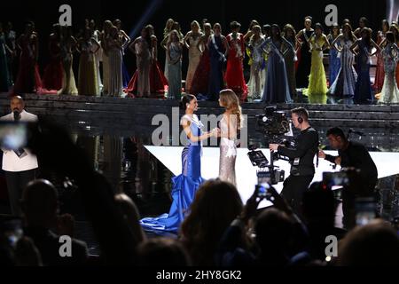 Miss Philippines, Pia Alonzo Wurtzbach, Miss Colombia, Ariadna Gutierrez-Arevalo während der Miss UNIVERSE Pageant, Planet Hollywood Resort & Casino 2015 Stockfoto