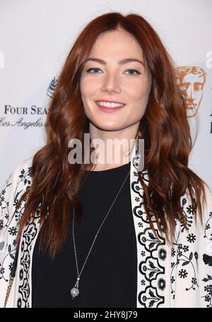 Clara Paget, die an der British Academy of Film and Television Arts in Los Angeles teilnimmt, veranstaltet die BAFTA Tea Party 2016 im Four Seasons Los Angeles in Beverly Hills Stockfoto