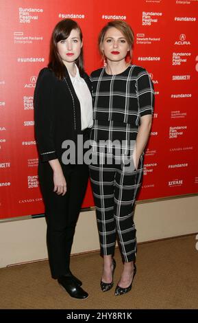 Kate Lyn Seil und Amy Seimetz bei der Premiere von „The Girlfriend Experience“ beim Sundance Film Festival 2016 im Ägyptischen Theater Stockfoto