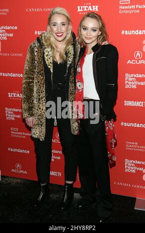 Harley Quinn Smith und Lily-Rose Depp bei der Premiere von „Yoga Hoser“ beim Sundance Film Festival 2016 Stockfoto