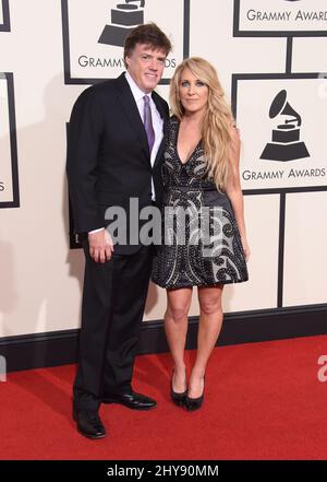 Lee Ann Womack und Frank Liddell bei der Ankunft bei den jährlichen Grammy Awards 58. im Staples Center, Los Angeles Stockfoto