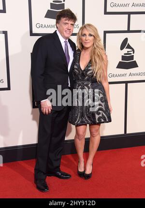 Lee Ann Womack und Frank Liddell bei der Ankunft bei den jährlichen Grammy Awards 58. im Staples Center, Los Angeles Stockfoto