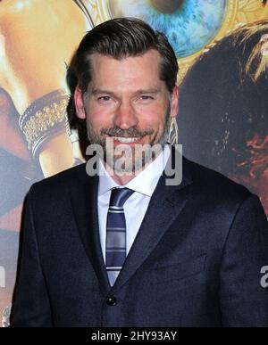 Nikolaj Coster-Waldau nimmt an der Premiere von „Gods of Egypt“ auf dem AMC Loews Lincoln Square am Mittwoch, den 24. Februar 2016, in New York Teil. Stockfoto