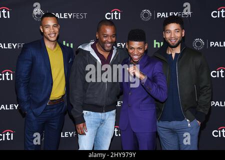 Trai Byers, Lee Daniels, Bryshere Grey & Jussie Smollett bei einer Vorführung von Empire während des PaleyFest 2016 im Dolby Theater in Hollywood, Kalifornien. Stockfoto