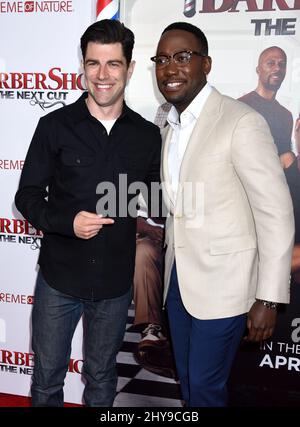 Max Greenberg und Lamorne Morris bei der Premiere von „Barbershop: The Next Cut“ in Los Angeles Stockfoto