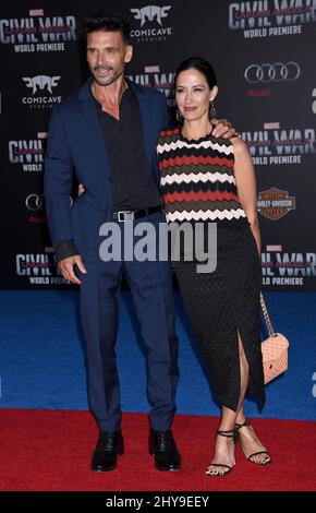 Frank Grillo und Wendy Moniz bei der Weltpremiere „Captain America Civil war“ im Dolby Theater in Los Angeles, USA. Stockfoto