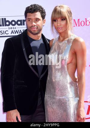 Russell Wilson und Ciara nehmen an den Billboard Music Awards 2016 in Las Vegas Teil Stockfoto