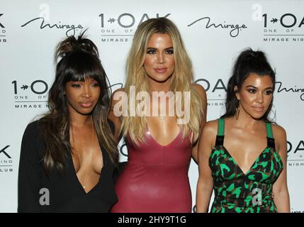 Malika Haqq, Khloe Kardashian, Kourtney Kardashian Scott Disick Geburtstagsfeier, 1 OAK Nachtclub, Mirage Hotel & Casino Stockfoto