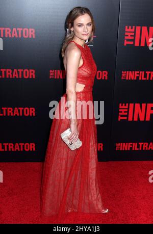 Diane Kruger bei der Premiere des Infiltrators in New York. Stockfoto