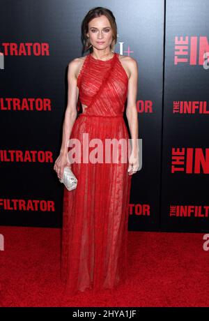 Diane Kruger bei der Premiere des Infiltrators in New York. Stockfoto