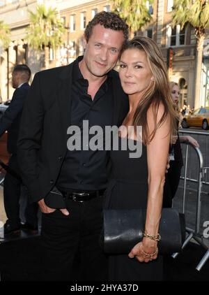 Jason O'Mara, Paige Turco bei der Premiere von „Lights Out“ in Los Angeles Stockfoto