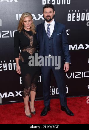 Katee Sackhoff & Karl Urban bei der Weltpremiere von „Star Trek Beyond“ in San Diego. Stockfoto