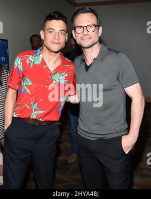 Rami Malek & Christian Slater von 'Mr. Robot' auf der Comic-Con 2016 in San Diego. Stockfoto