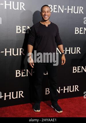 Toby Kebbell nimmt an der „Ben-Hur“-Premiere in Los Angeles Teil, die im TCL Chinese stattfand Stockfoto