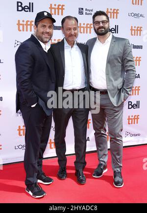 Brett Ratner, Fisher Stevens und Tim Pastore bei der Premiere vor der Flut beim Toronto International Film Festival 2016 Stockfoto