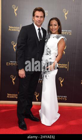 Robb Derringer und Carrie Ann Inaba 2016 Creative Arts Emmy Awards im Microsoft Theater L.A. LIVE Stockfoto