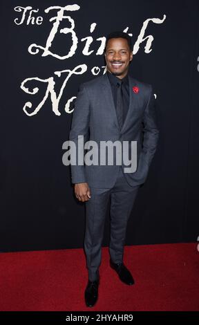 Nate Parker posiert bei der Premiere des Films „The Birth of a Nation“ am Mittwoch, den 21. September 2016, im Cinerama Dome in Los Angeles. Stockfoto