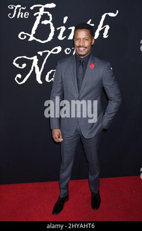 Nate Parker posiert bei der Premiere des Films „The Birth of a Nation“ am Mittwoch, den 21. September 2016, im Cinerama Dome in Los Angeles. Stockfoto