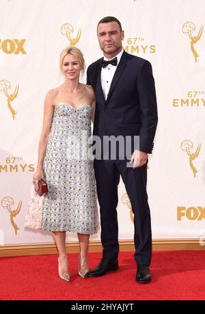 Naomi Watts und Liev Schreiber haben ihre Trennung angekündigt. 20. September 2015 Los Angeles, Ca. Naomi Watts und Liev Schreiber 67. Annual Primetime Emmy Awards im Microsoft Theater -Arroyo/AFF-USA.com Stockfoto