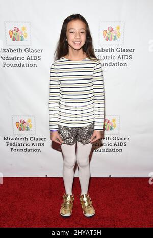 Aubrey Anderson-Emmons nimmt an dem jährlichen Familienfestival A Time for Heroes der Elizabeth Glaser Pediatric AIDS Foundation 27. in den Smashbox Studios Teil. Stockfoto