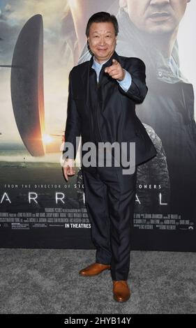 TZI Ma kommt bei der LA-Premiere von „Arrival“ im Regency Village Theatre am Sonntag, den 6. November 2016, in Los Angeles an. Stockfoto