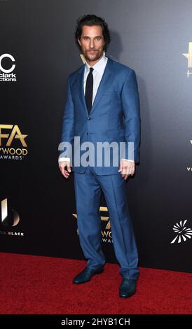 Matthew McConaughey nimmt an den jährlichen Hollywood Film Awards 20. im Beverly Hilton Hotel am Sonntag, den 6. November 2016, in Beverly Hills, Kalifornien, Teil. Stockfoto