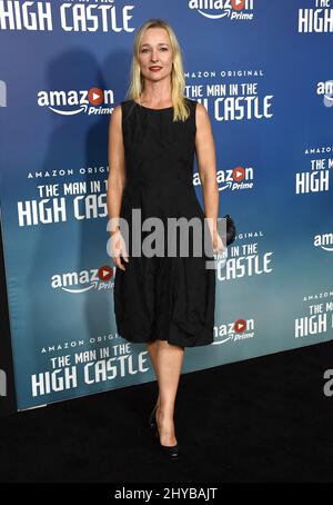 Kari Matchett nahm an der Premiere von „The man in the High Castle“ von Amazon Teil, die im Pacific Design Center stattfand Stockfoto