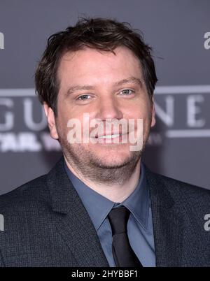 Gareth Edwards bei Lucasfilms Weltpremiere „Rogue One: A Star Wars Story“ im Pantages Theatre in Los Angeles, USA. Stockfoto