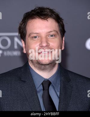 Gareth Edwards bei Lucasfilms Weltpremiere „Rogue One: A Star Wars Story“ im Pantages Theatre in Los Angeles, USA. Stockfoto