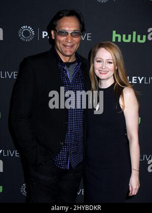 Jimmy Smitts & Miranda Otto kommen zur Vorschau-Vorführung für 24: Legacy', die am 19. Dezember 2016 im Paley Center, New York, stattfand Stockfoto