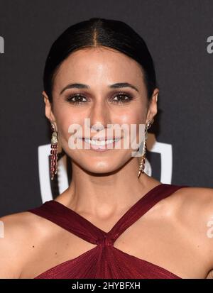 Emmanuelle Chriqui nimmt an der jährlichen Golden Globe Awards InStyle 74. und Warner Bros. After Party in Los Angeles Teil Stockfoto