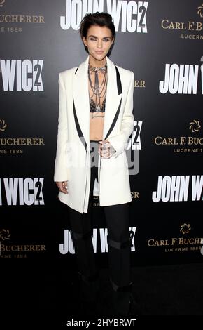 Ruby Rose bei der Premiere von John Wick: Chapter Two, in Los Angeles, Kalifornien Stockfoto