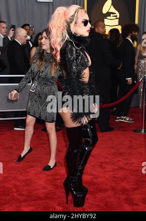 Lady Gaga nimmt an den Annual Grammy Awards 59. in Los Angeles Teil Stockfoto