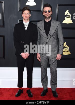 Die Chainsmokers, die an den Annual Grammy Awards 59. in Los Angeles teilnehmen Stockfoto