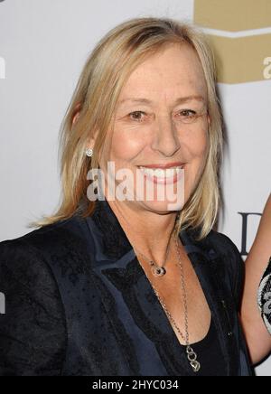 Martina Navratilova nimmt an der Pre-GRAMMY Gala 2017 Teil und begrüßt Branchenikonen, die von Clive Davis im Beverly Hilton Hotel präsentiert wird Stockfoto