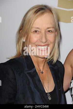 Martina Navratilova nimmt an der Pre-GRAMMY Gala 2017 Teil und begrüßt Branchenikonen, die von Clive Davis im Beverly Hilton Hotel präsentiert wird Stockfoto