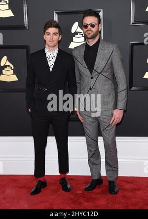 Die Chainsmokers, die an den Annual Grammy Awards 59. in Los Angeles teilnehmen Stockfoto