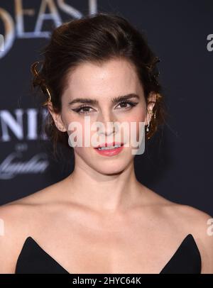 Emma Watson bei der Weltpremiere von Beauty and the Beast in Los Angeles Stockfoto